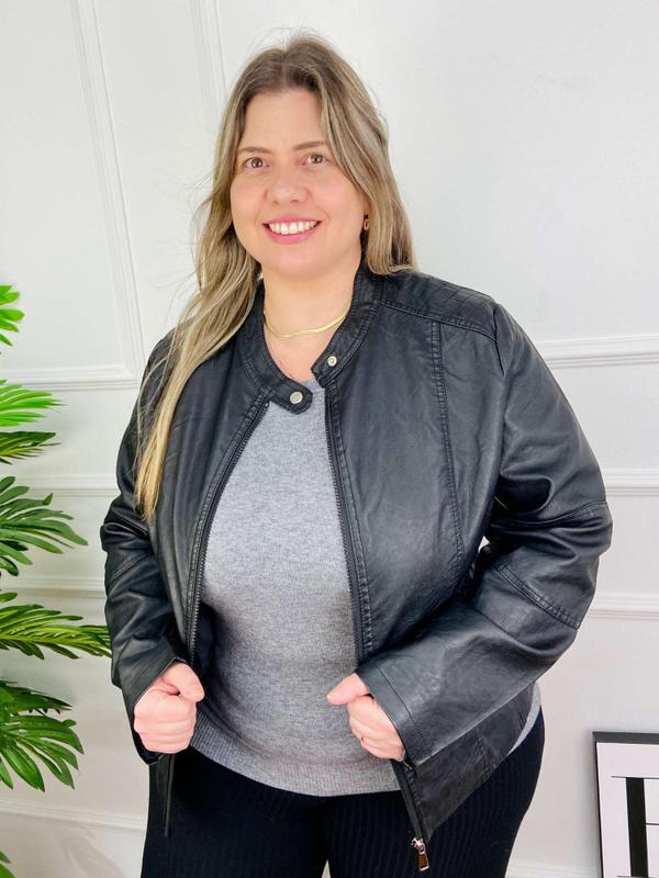 Jaqueta Feminina Couro Plus Size Excelente Qualidade2023 - City